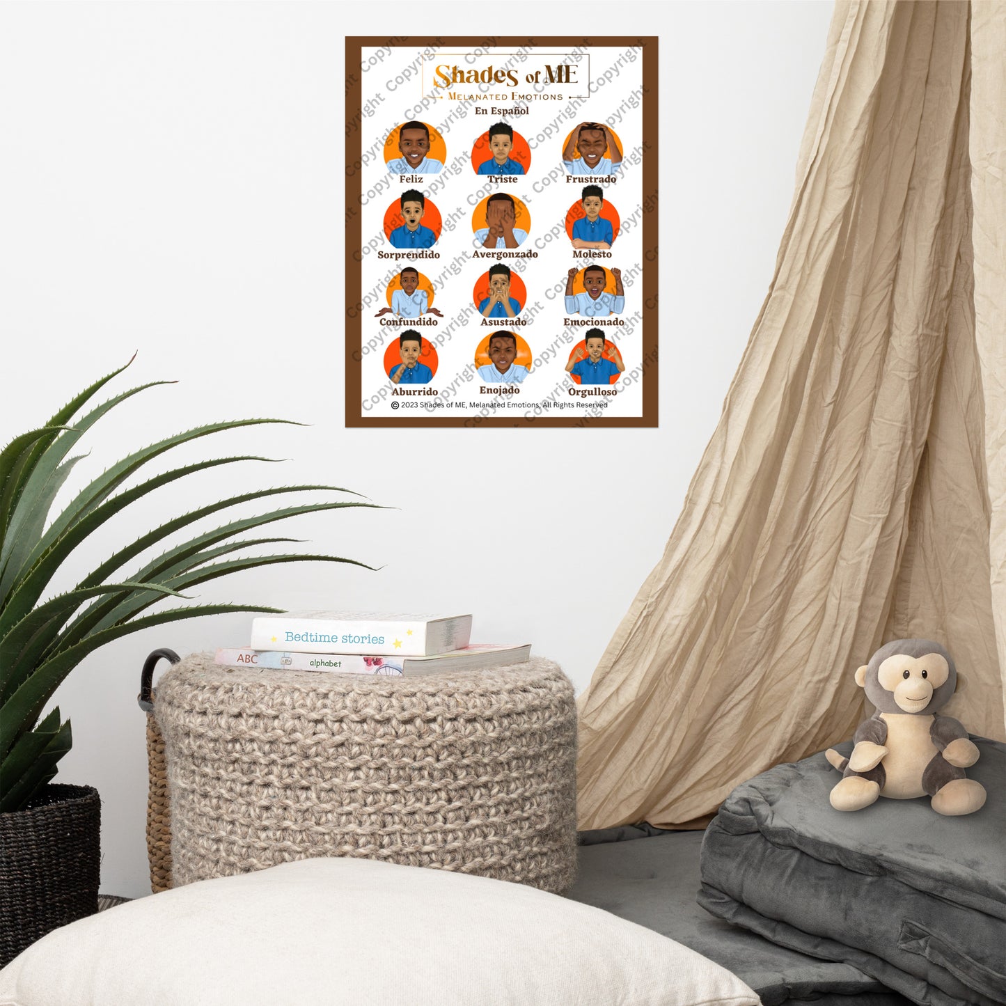 Feelings Chart - Boys of Color (Spanish)