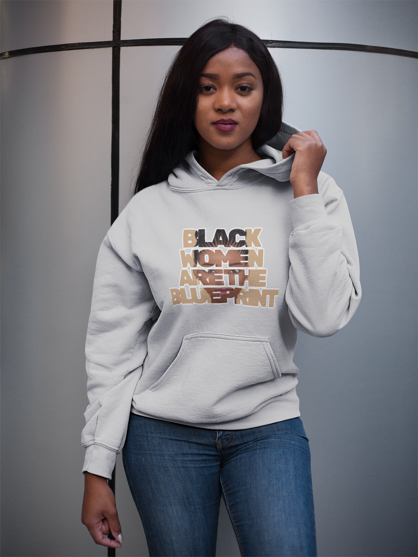 Hoodie - Black Women are the Blueprint (Light Brown)