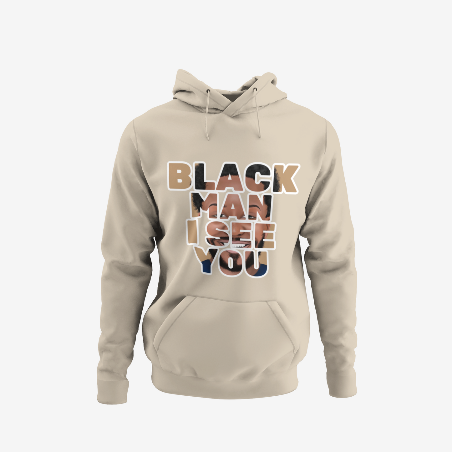 Hoodie - Black Man I See You (Beige)