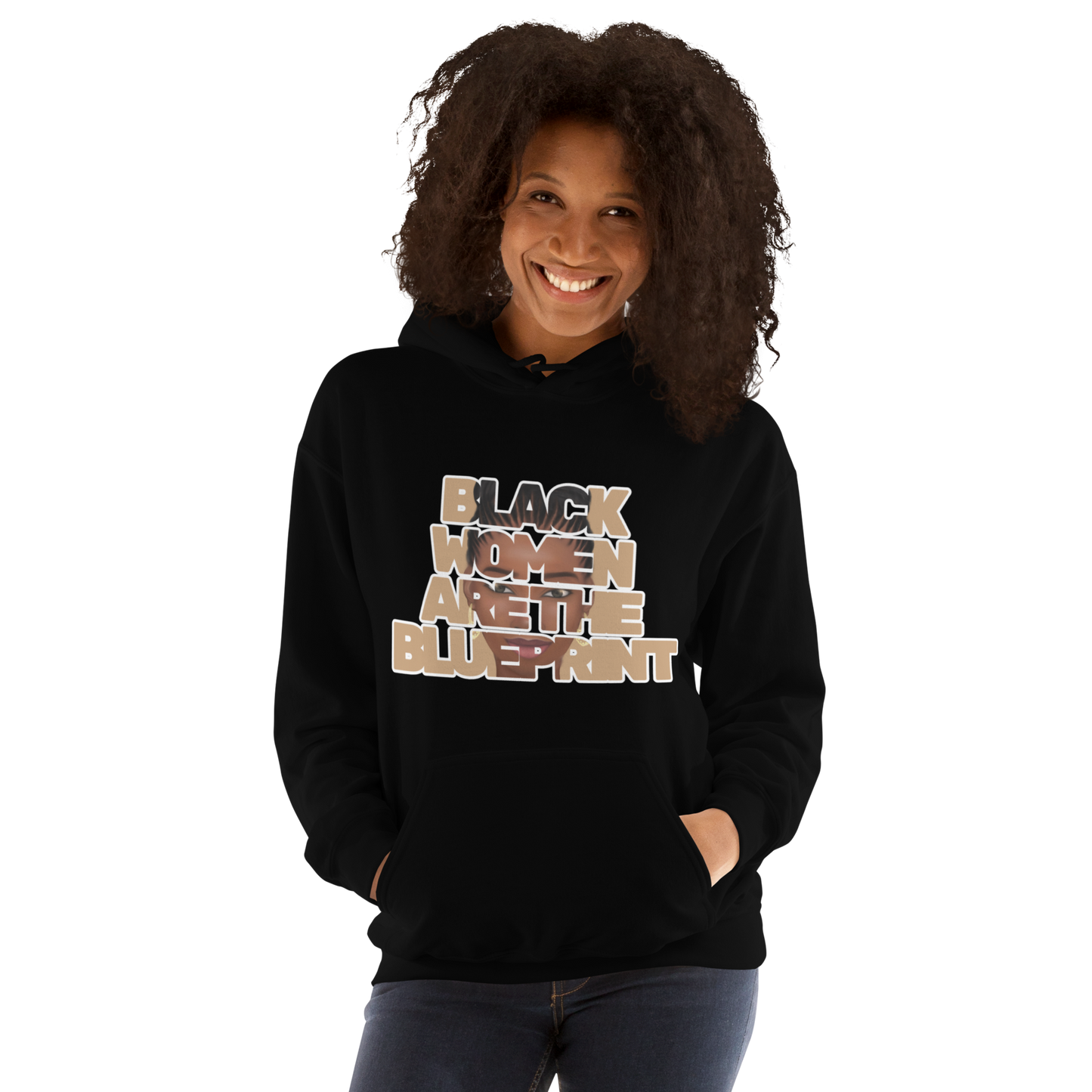 Hoodie - Black Women are the Blueprint (Light Brown)