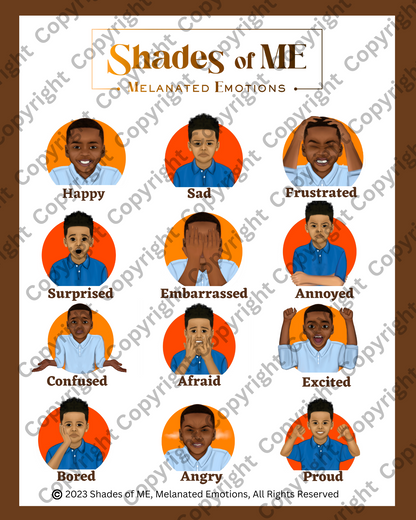 Feelings Chart - Boys of Color (English)