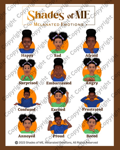 Feelings Chart - Girls of Color (English)