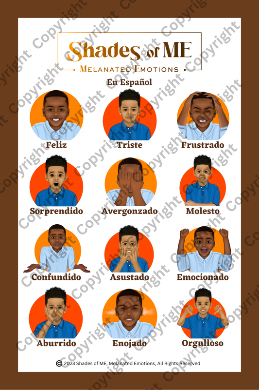 Feelings Chart - Boys of Color (Spanish)