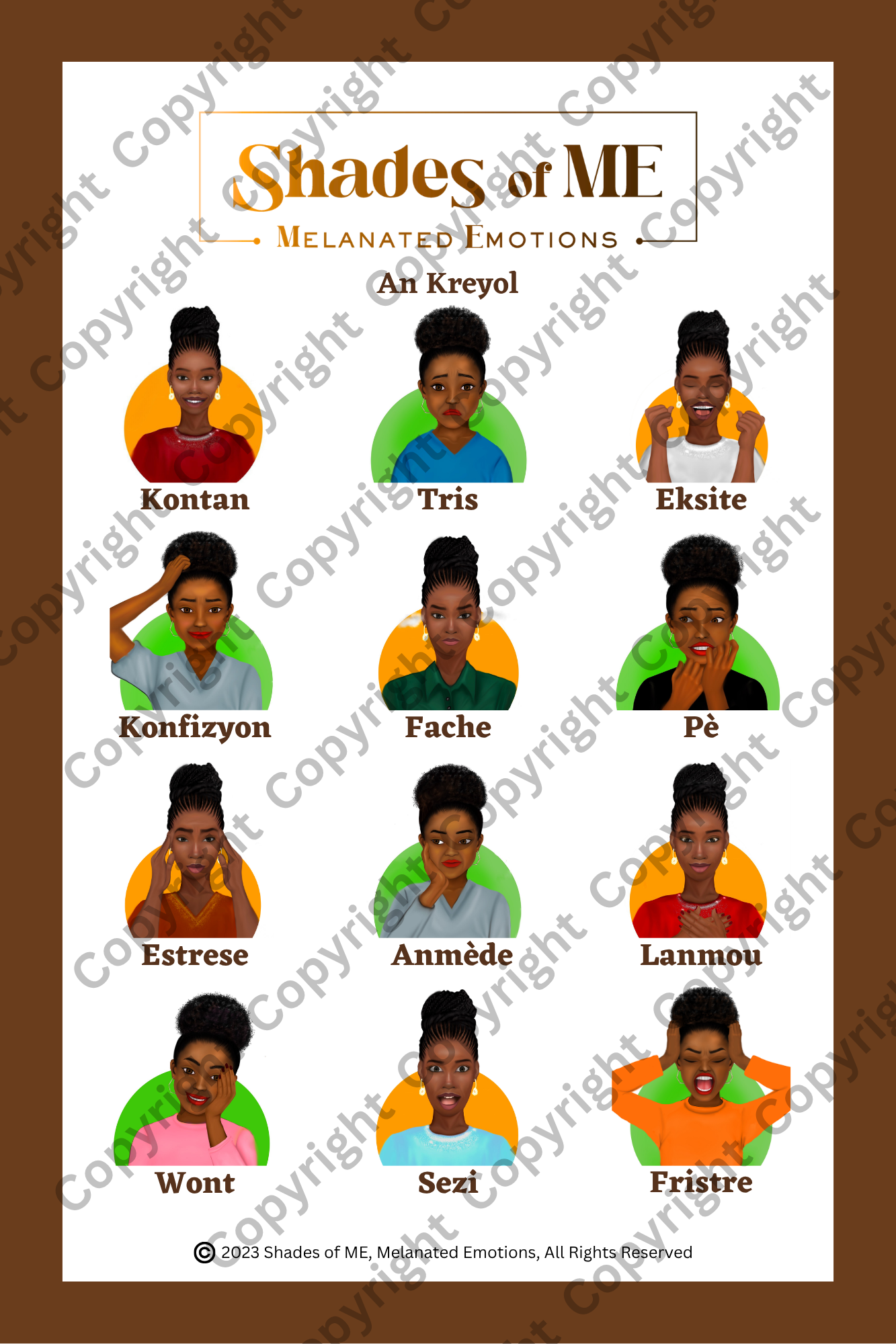 Feelings Chart - Black Women (Kreyol)
