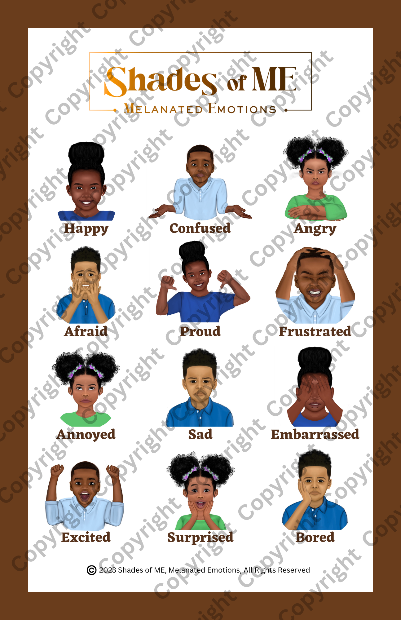 Feelings Chart - Boys & Girls of Color (English)