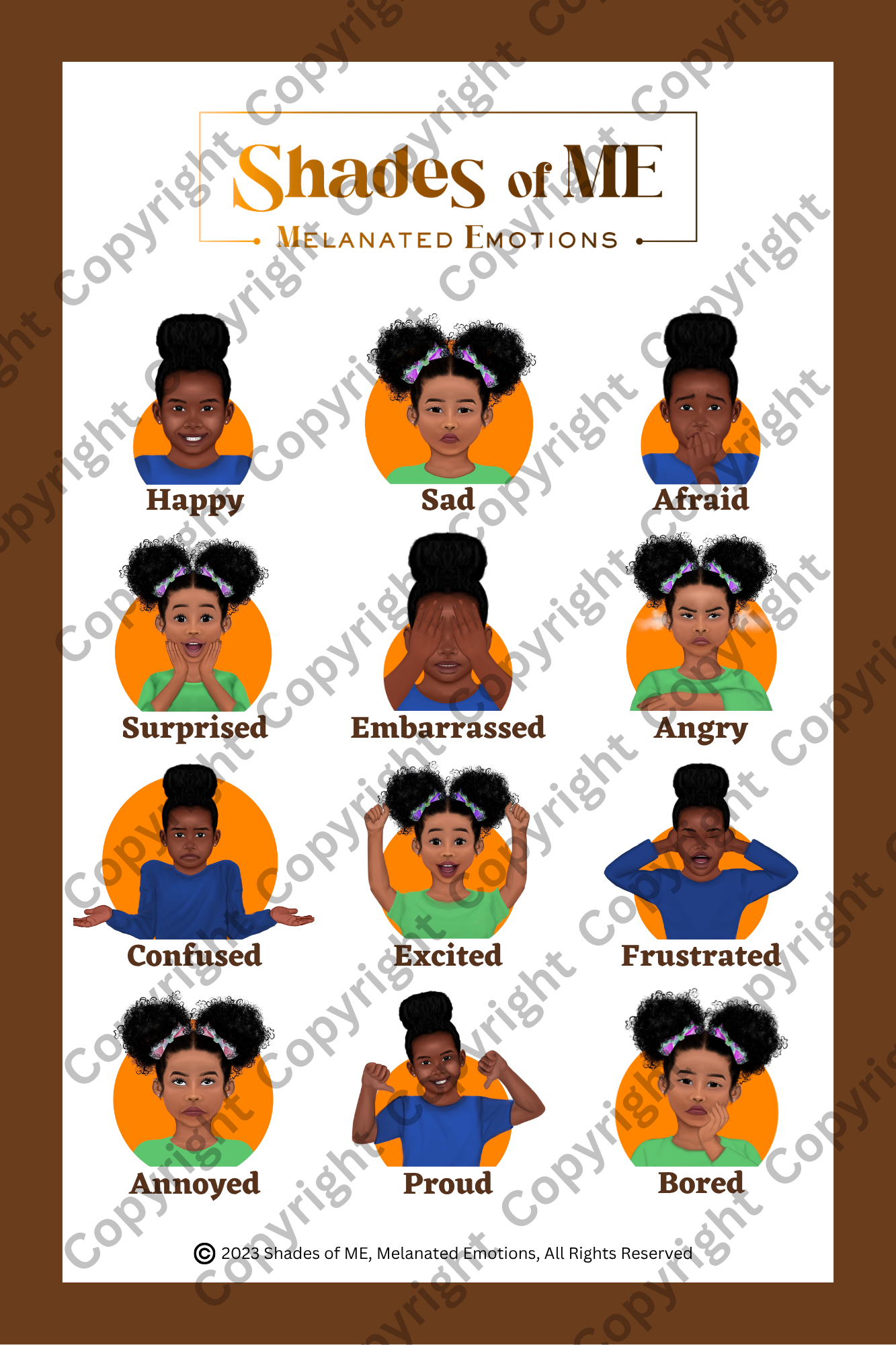 Feelings Chart - Girls of Color (English)