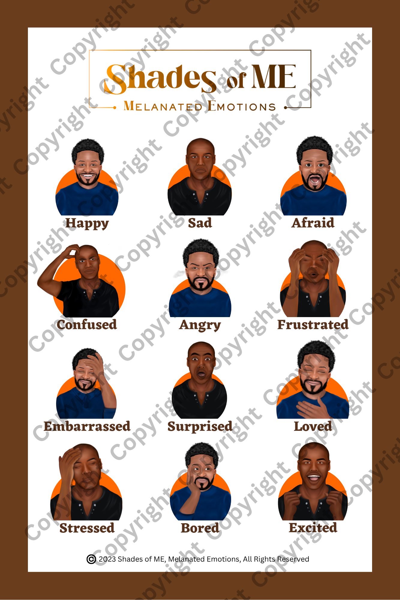 Feelings Chart - Black Men (English)