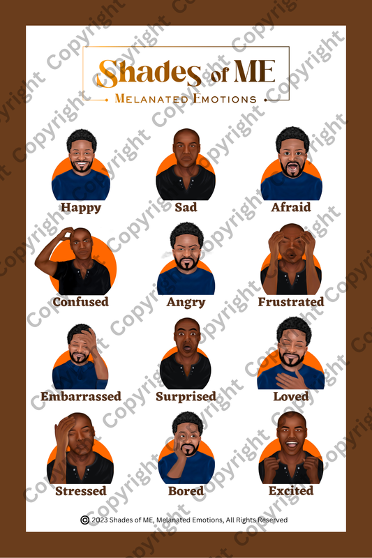 Feelings Chart - Black Men (English)