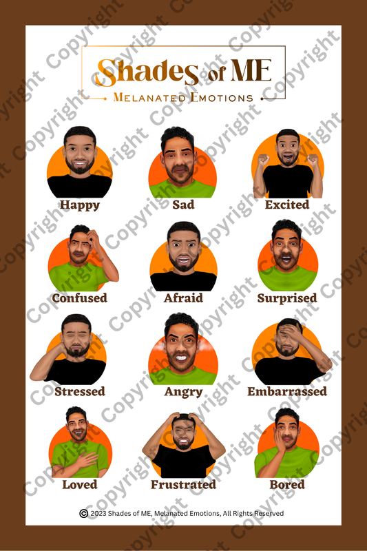 Feelings Chart - Men of Color (English)