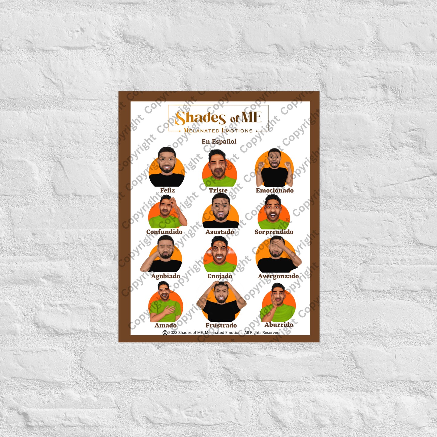 Feelings Chart - Men of Color (Spanish)