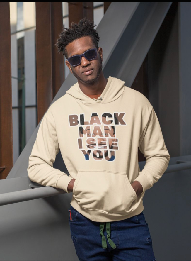 Hoodie - Black Man I See You (Brown)